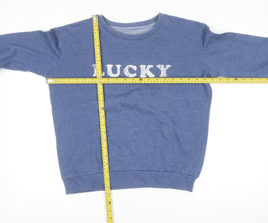 Womens UK Size S Cotton On Blue Pullover Sweatshirt
