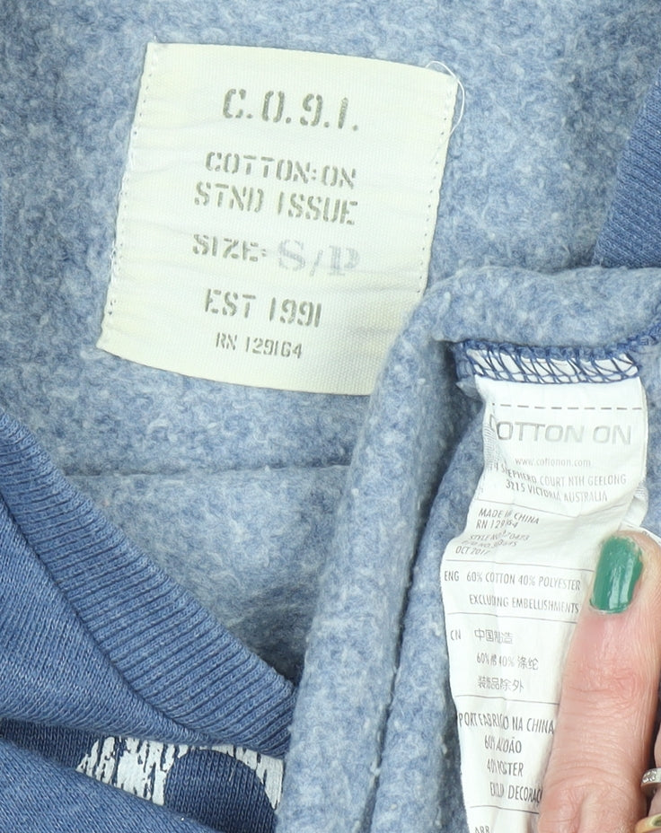Womens UK Size S Cotton On Blue Pullover Sweatshirt