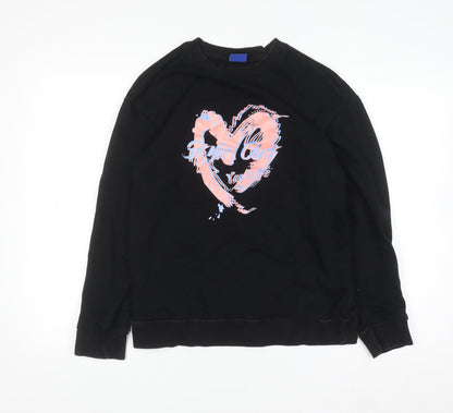 Womens UK Size M Street Fashion Black Pullover Sweatshirt