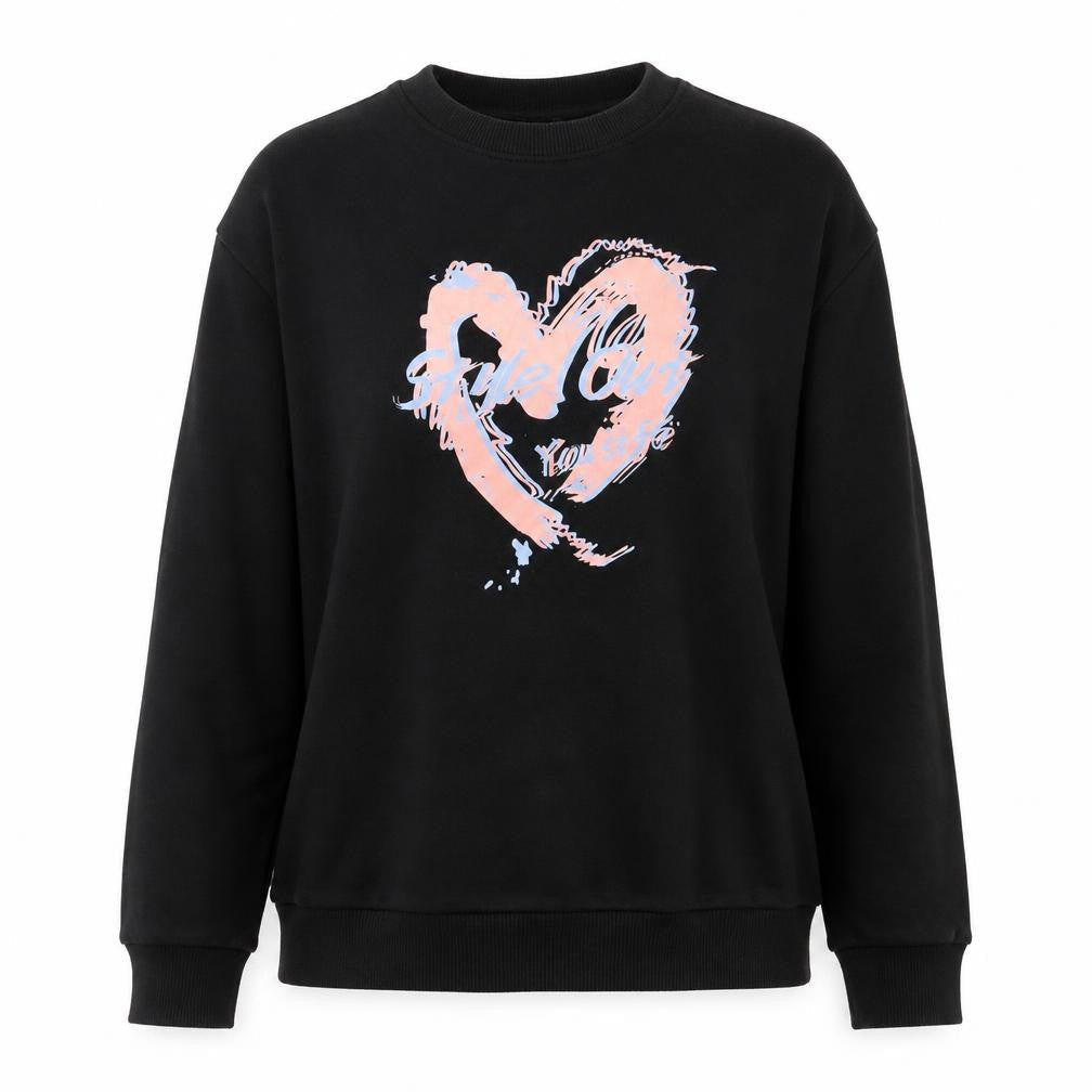 Womens UK Size M Street Fashion Black Pullover Sweatshirt
