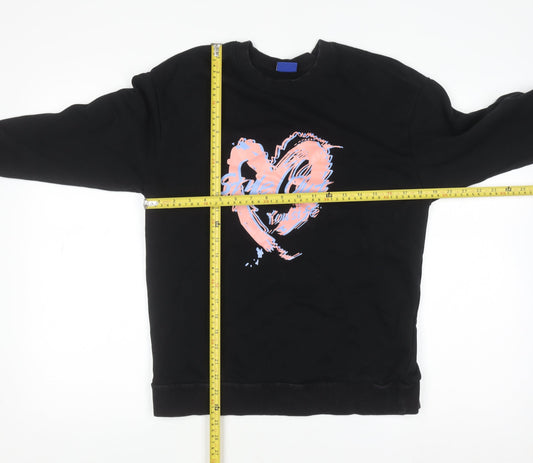 Womens UK Size M Street Fashion Black Pullover Sweatshirt