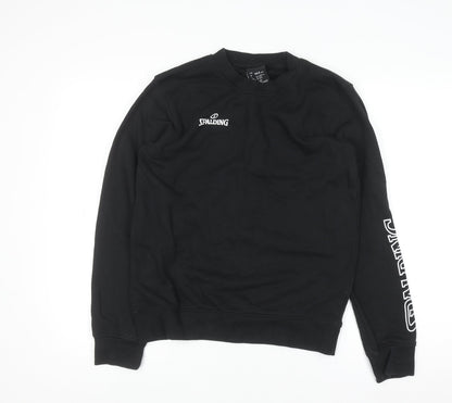 Spalding Boys Black 13-14 Years Pullover Sweatshirt Crew Neck Long Sleeve