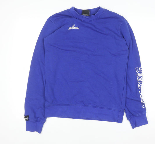 Spalding Boys Blue Crew Neck Sweatshirt 13-14 Years Cotton Blend