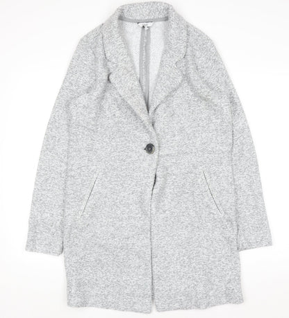 Next Women Grey Long Sleeve Collared Cardigan Size 10