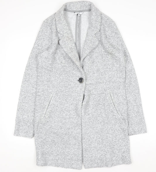 Next Women Grey Long Sleeve Collared Cardigan Size 10