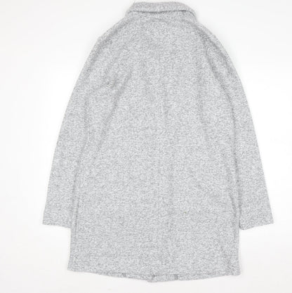 Next Women Grey Long Sleeve Collared Cardigan Size 10