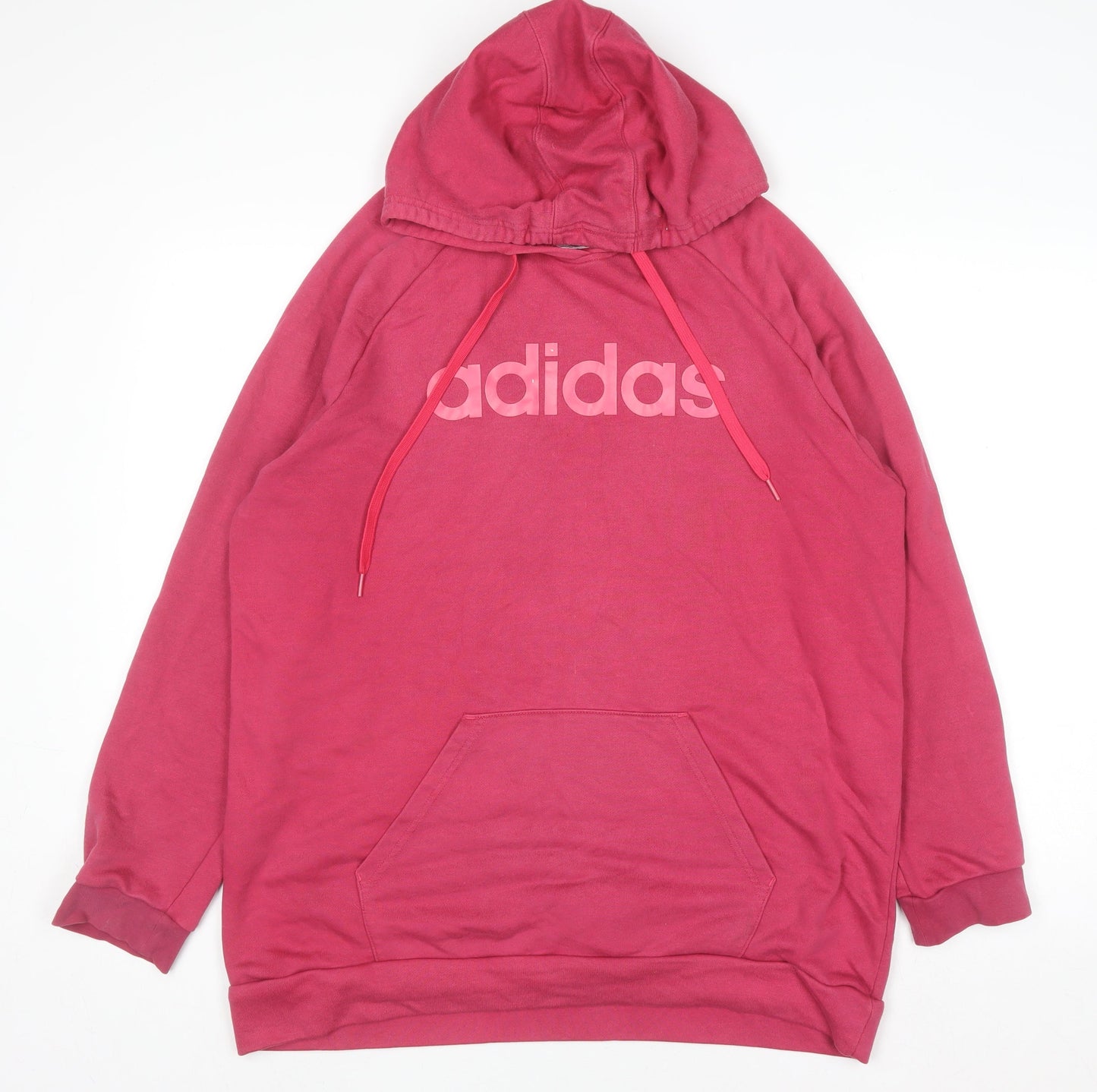 Womens UK Size L adidas Pink Pullover Hoodie