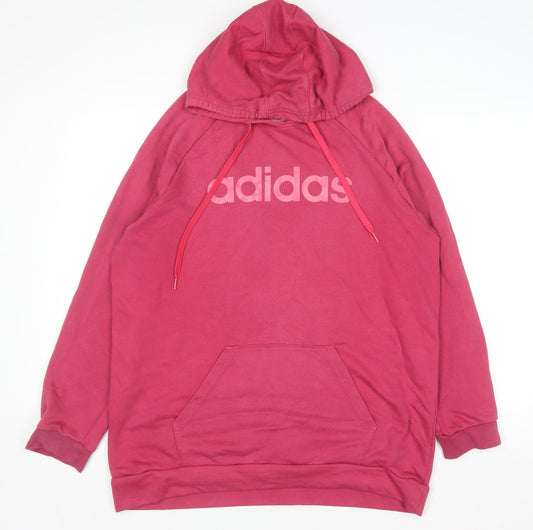 Womens UK Size L adidas Pink Pullover Hoodie
