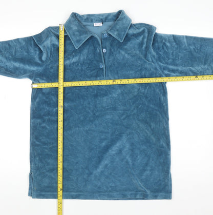 Womens UK Size S Damart Blue Henley Sweatshirt