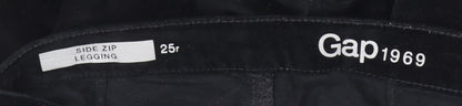 Gap Women Black Velvet Side Zip Skinny Leggings 25R