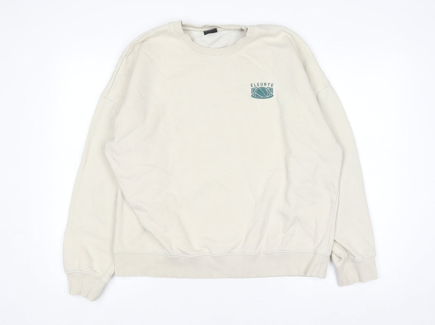 Mens UK Size L max Beige Pullover Sweatshirt
