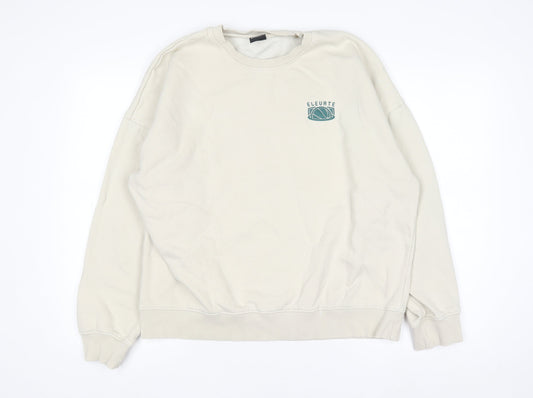 Mens UK Size L max Beige Pullover Sweatshirt