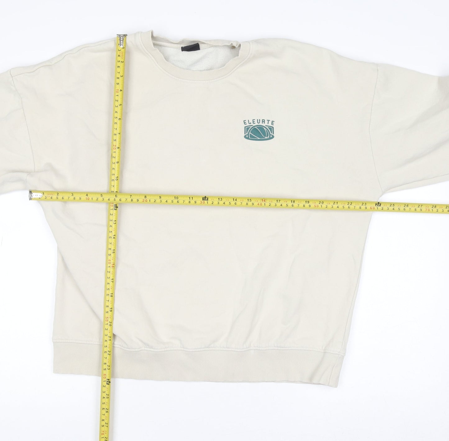Mens UK Size L max Beige Pullover Sweatshirt
