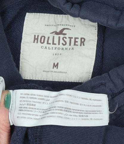 Mens UK Size M Hollister Blue Pullover Hoodie