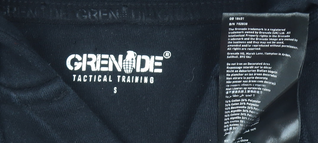 Womens UK Size S Grenade Black Pullover Hoodie