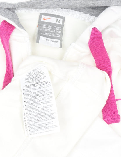 Womens UK Size 12 Nike White Full Zip Hoodie
