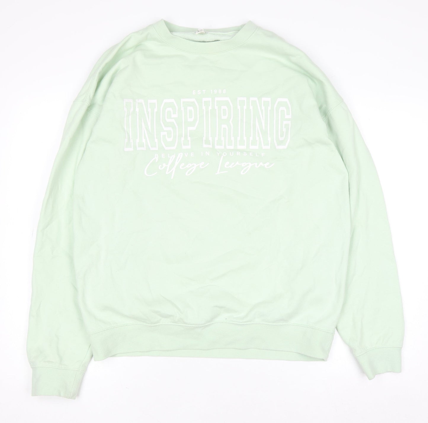 Womens UK Size S River Island Green Pullover Sweatshirt