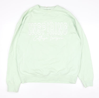 Womens UK Size S River Island Green Pullover Sweatshirt