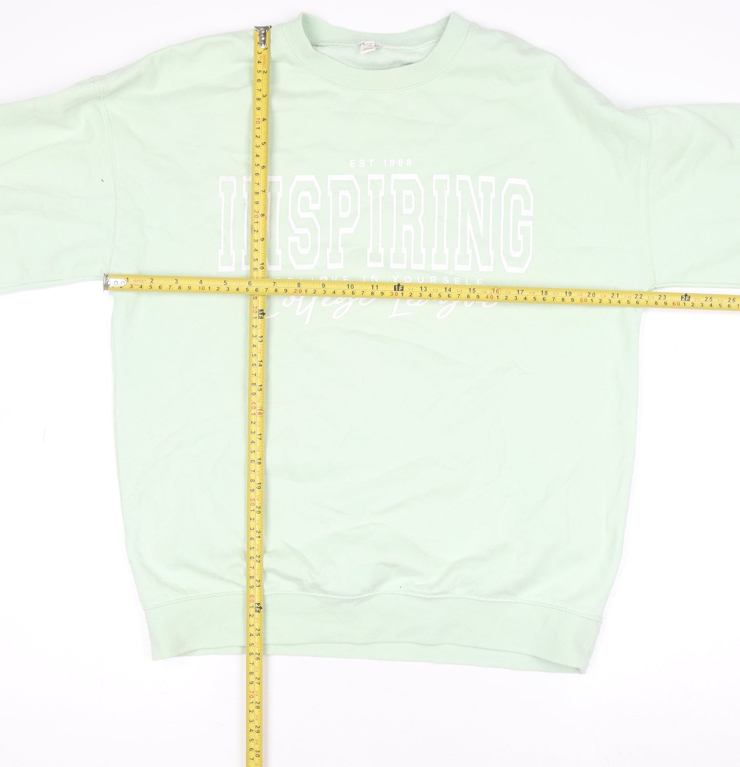 Womens UK Size S River Island Green Pullover Sweatshirt