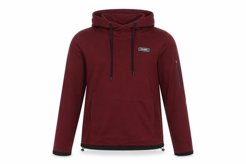 Mens UK Size M Diners Red Pullover Hoodie