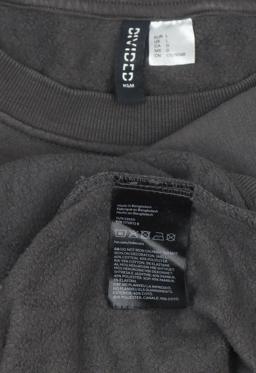 Mens UK Size L H&M Grey Pullover Sweatshirt