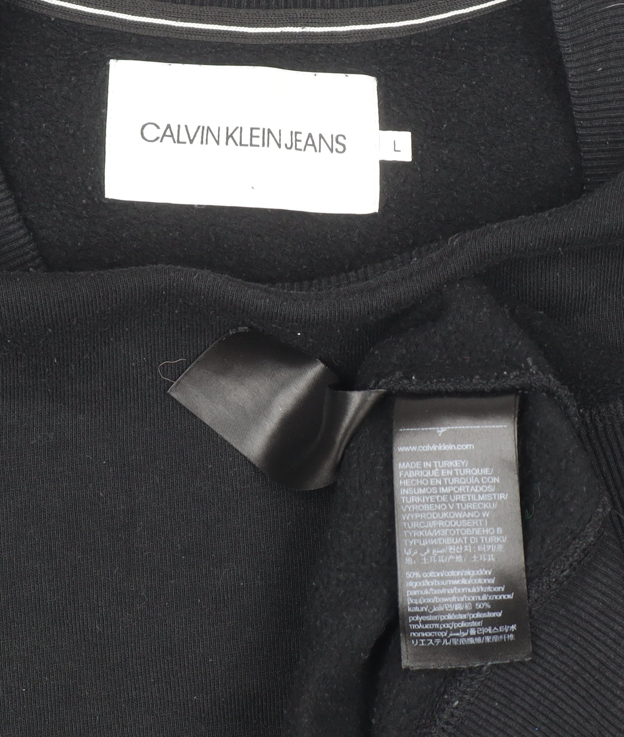 Mens UK Size L Calvin Klein Jeans Black Pullover Sweatshirt