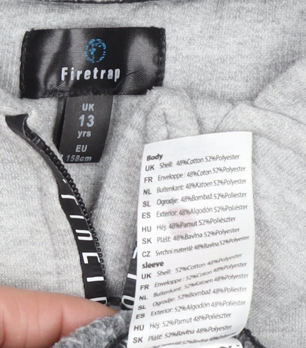 Boys UK Size 13 Years Firetrap Grey Full Zip Hoodie