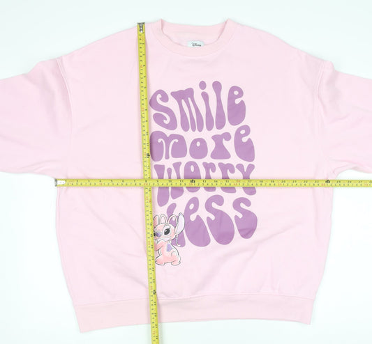 Womens UK Size M Disney Pink Pullover Sweatshirt