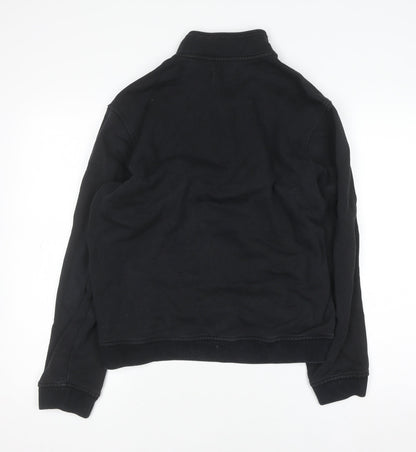 Mens UK Size M Parlez Black Henley Sweatshirt