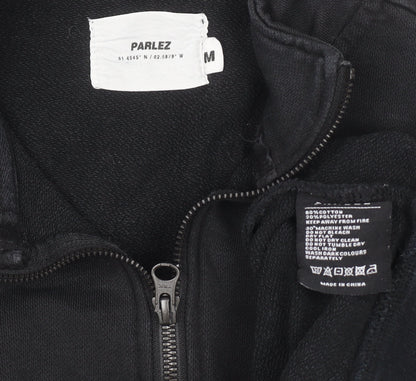 Mens UK Size M Parlez Black Henley Sweatshirt