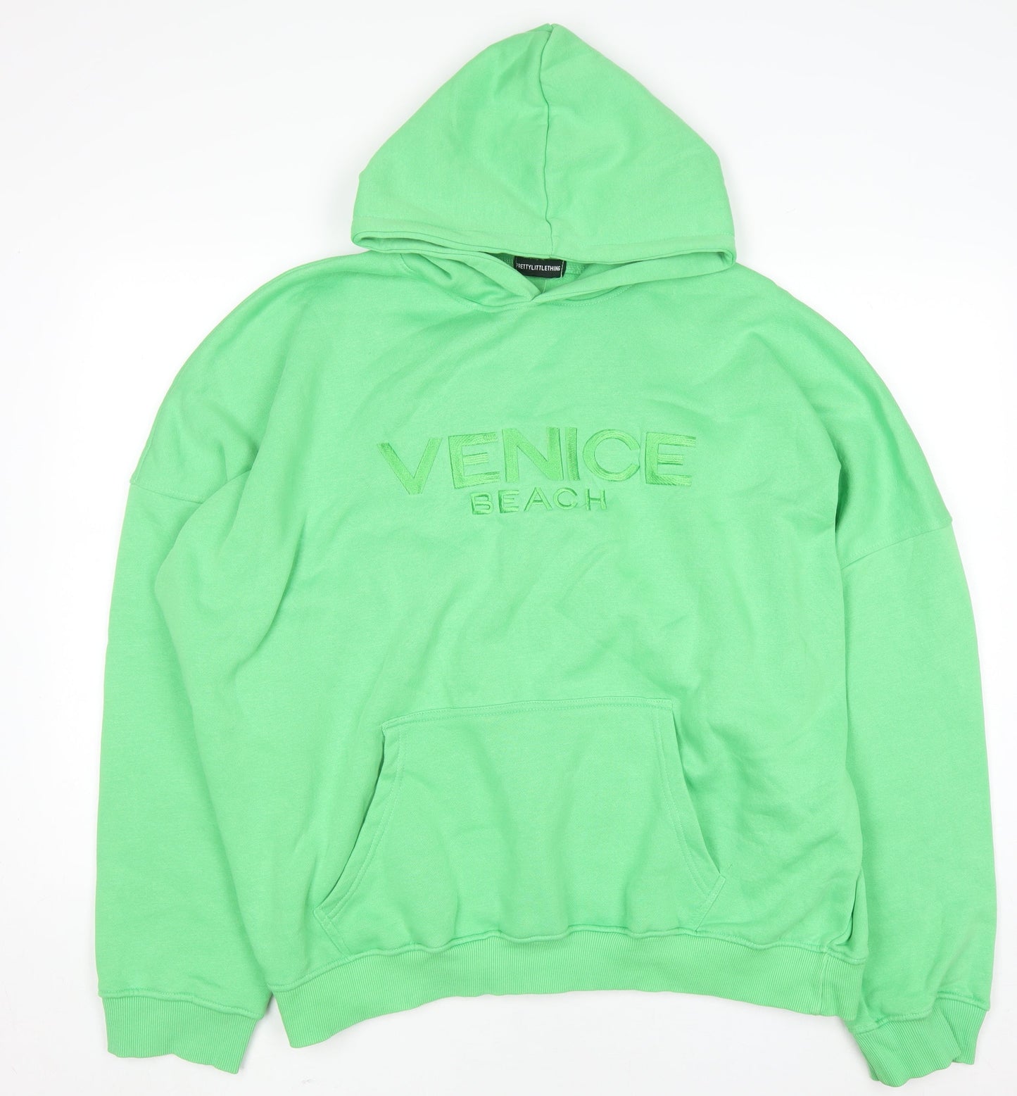 Unisex Adults UK Size L PRETTYLITTLETHING Green Pullover Hoodie