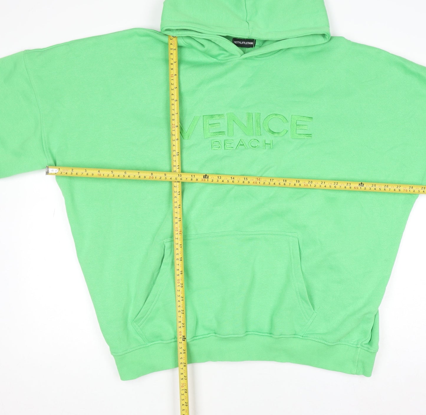 Unisex Adults UK Size L PRETTYLITTLETHING Green Pullover Hoodie