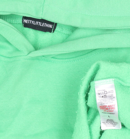 Unisex Adults UK Size L PRETTYLITTLETHING Green Pullover Hoodie