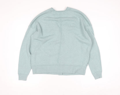 Hollister Women Green XS Button V-Neck Knit Cardigan Jumper