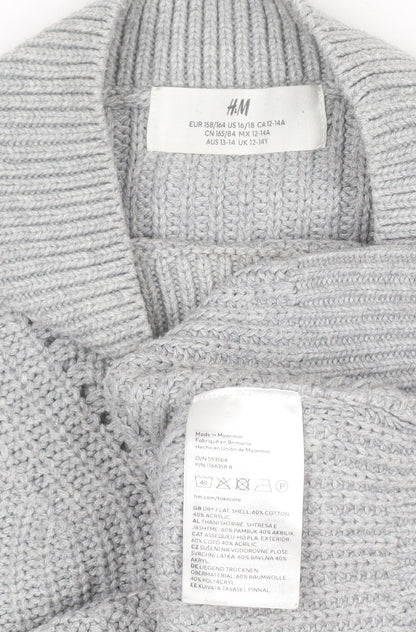 Teens UK Size 14 H&M Grey Pullover Jumper
