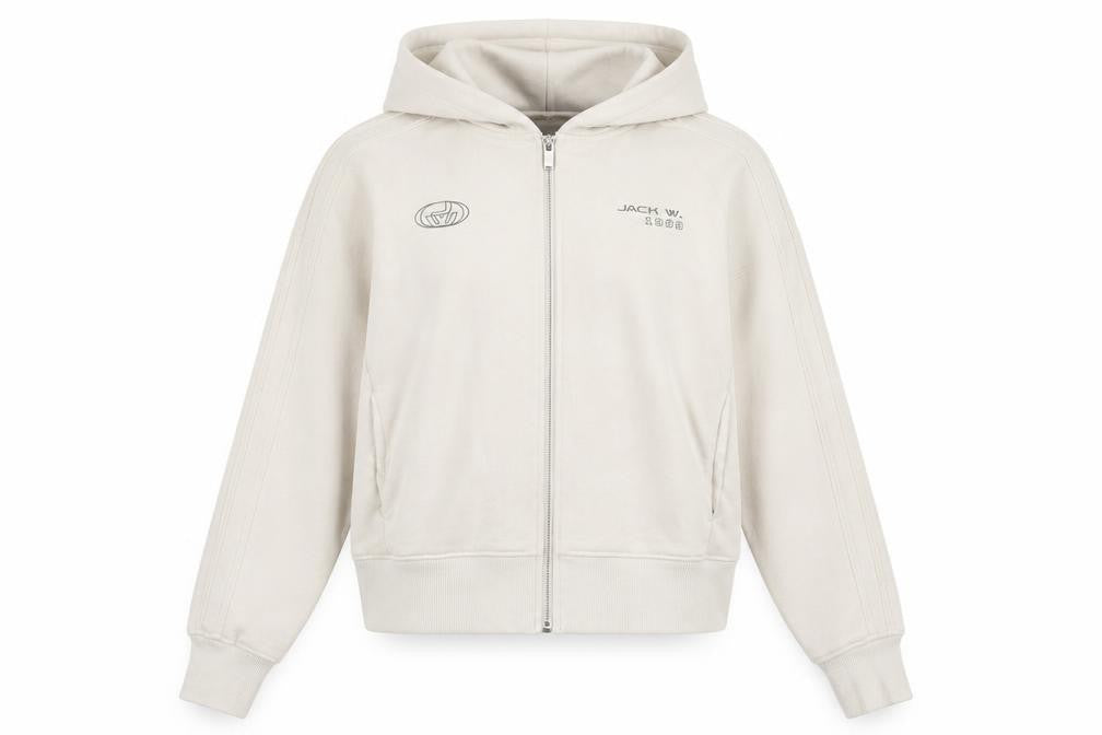 Womens UK Size 10 Jack Wills Beige Full Zip Hoodie