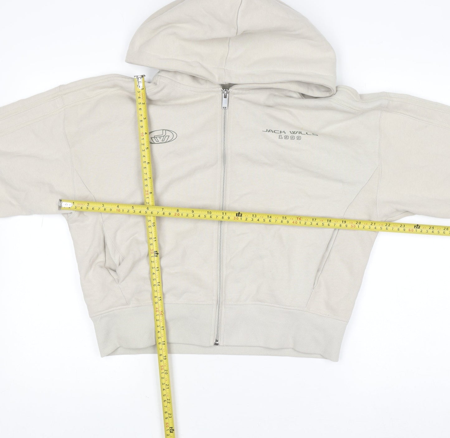 Womens UK Size 10 Jack Wills Beige Full Zip Hoodie