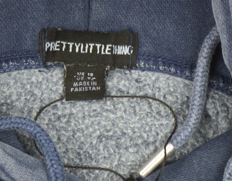 Womens UK Size 16 PRETTYLITTLETHING Blue Pullover Hoodie