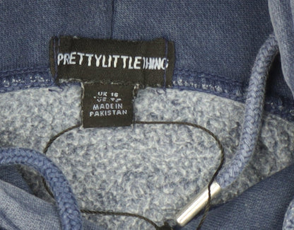 Womens UK Size 16 PRETTYLITTLETHING Blue Pullover Hoodie