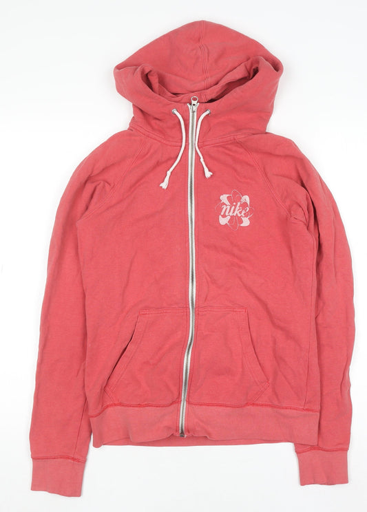 Womens UK Size M Nike Pink Full Zip Hoodie