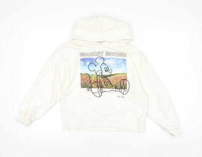 Girls UK Size 10 Years Zara Ivory Pullover Hoodie