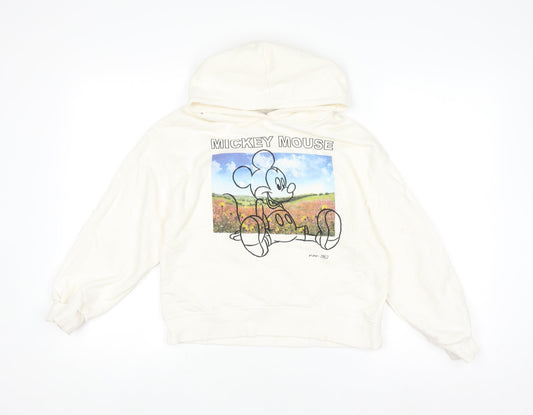 Girls UK Size 10 Years Zara Ivory Pullover Hoodie