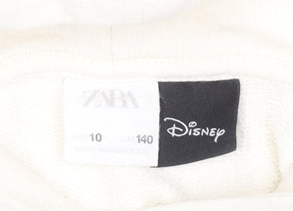 Girls UK Size 10 Years Zara Ivory Pullover Hoodie