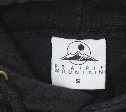 Mens UK Size S Prairie Mountain Black Pullover Hoodie