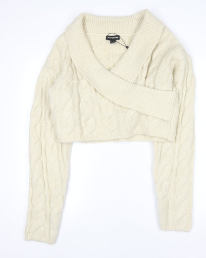 Womens UK Size L PRETTYLITTLETHING Ivory Pullover Jumper