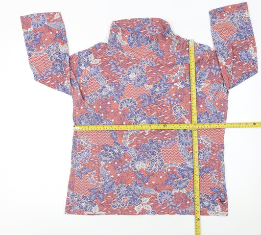 Country Rose Women’s Multicoloured Floral Roll Neck Tunic Blouse L