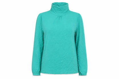 Klass Collection Womens Green Roll Neck Long Sleeve Jersey Top M