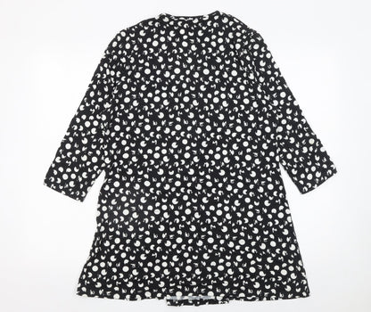 David Nieper Women’s Black Polka Dot Wrap Dress Size 16 Viscose Elastane