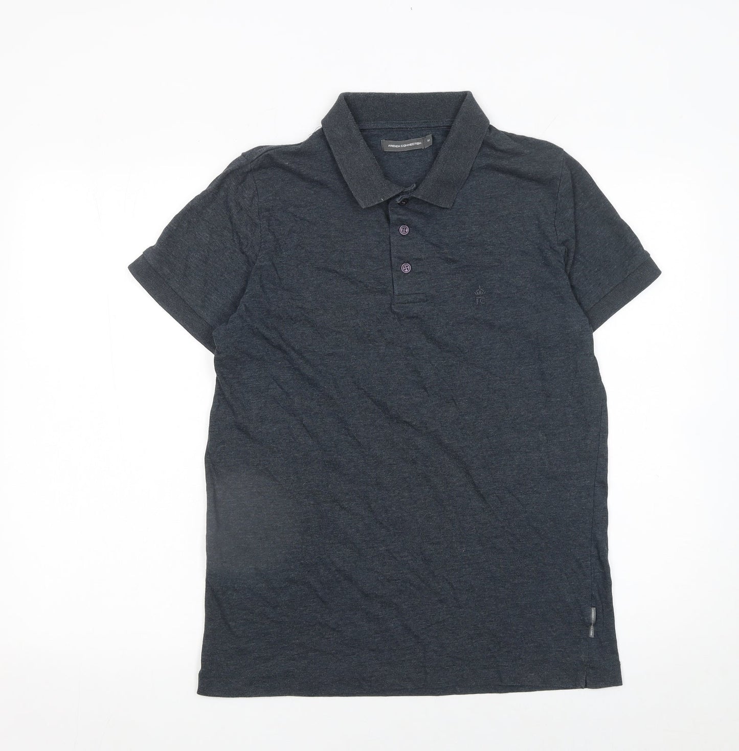 French Connection Men's Grey Short Sleeve Polo Shirt Size M