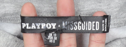 Womens UK Size 10 Missguided Grey Pullover Hoodie